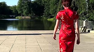 LadyPerse - Latex And Kimono In Public