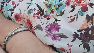 Mature Blonde Fingers Throbbing Pussy in Public Car Ride