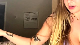 Big Boobed Blonde Masturbates With A Dildo In The Bathroom