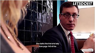 Bimbo Slut Fitness Angel Seduced, Fingered And Banged By Her Nerd Coworker