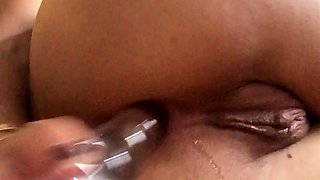 Bound asian ass toyed