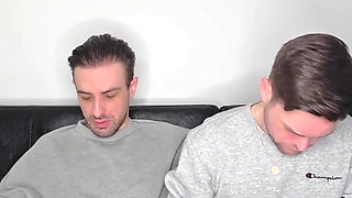 Hung Uncut Brotosh Lads Side by Side Masturbation